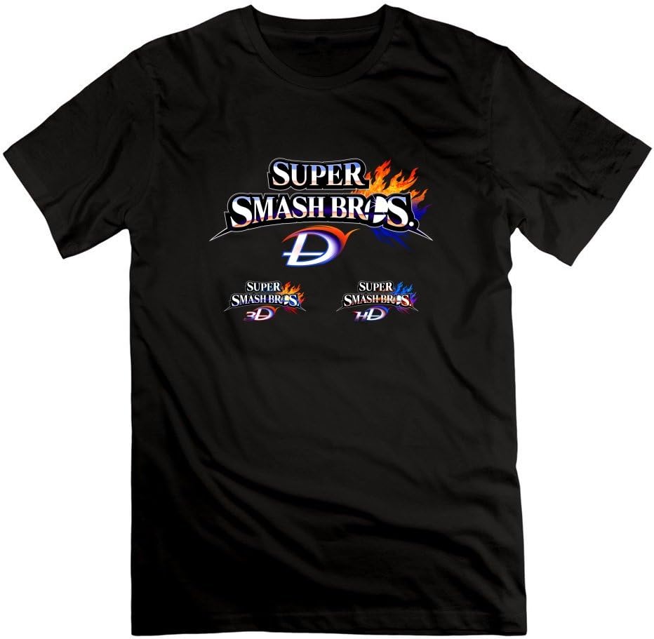 Custom Super Smash Bros Gray Men Cotton T-shirt Fitted Funny T-shirt