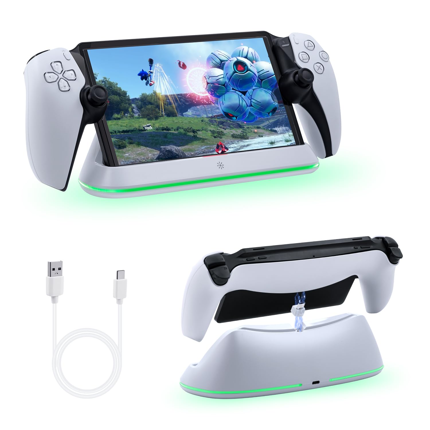 Mcbazel PS Portal用マグネット式LED充電スタンド ホワイトの商品画像