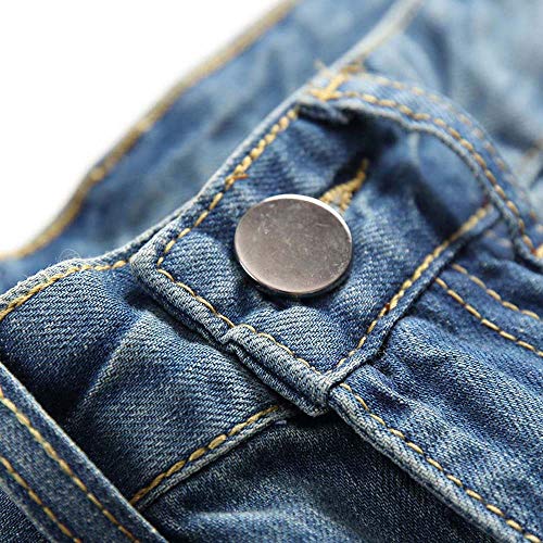 Classic Jeans Mens Casual Denim Pants Straight Ripped Hole Trousers Pants - Thumbnail 2