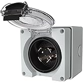STARELO 30 Amp Generator Power Inlet Box NEMA L14-30P,125/250 Volt 7500W, Outdoor dustproof and Weatherproof for generators, 