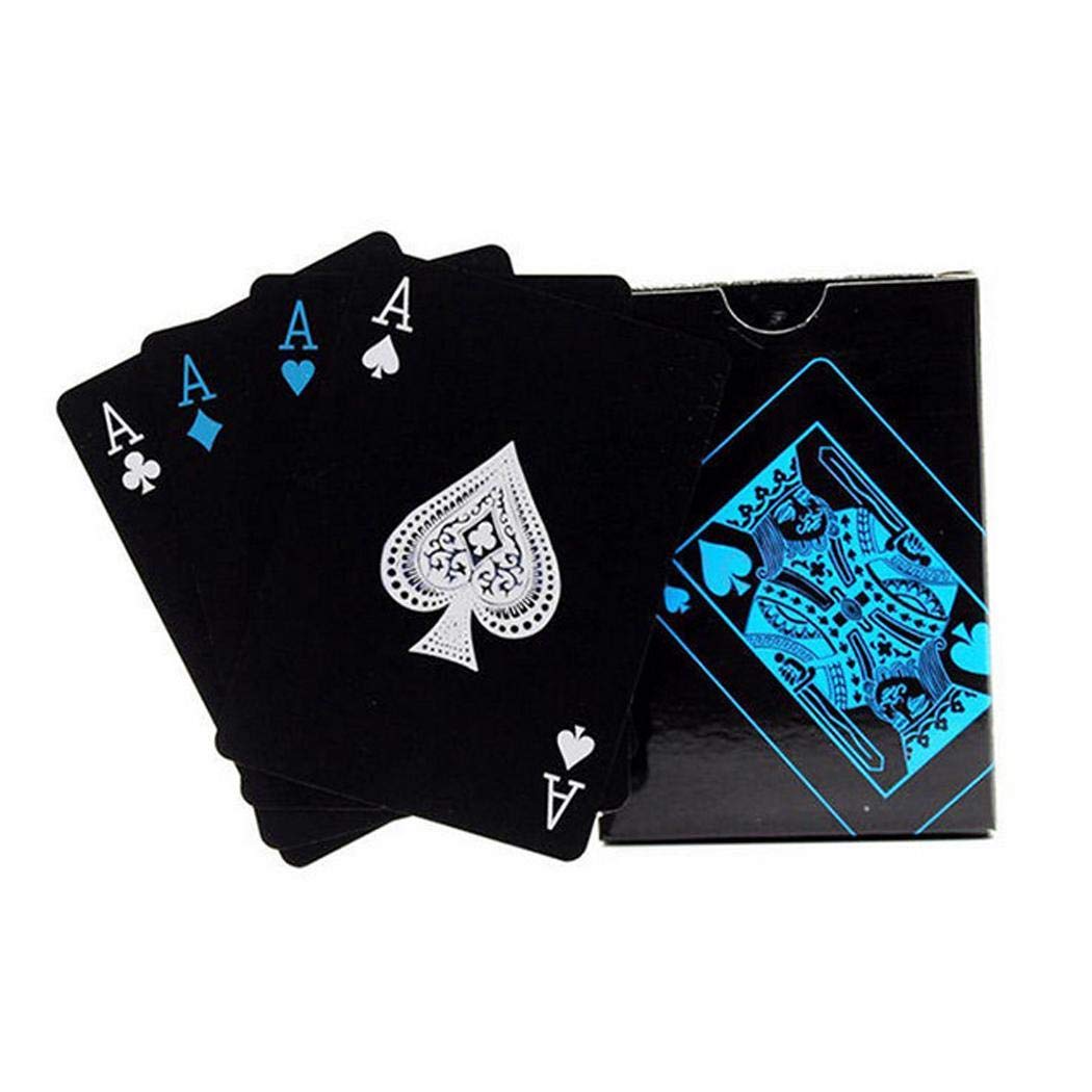 Mekolen PVC Waterproof Black Poker Board Game Card Playing Cards Magic Props Poker
