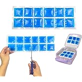 2-Pack Flexible Reusable Gel Ice Pack for Bento Lunch Box – 12-Count Slim Freezer Pack, BPA-Free Leakproof Cold Pack for Kids School Lunches, Yogurt, Snacks & Coolers (2 Rows x 6 Packs)