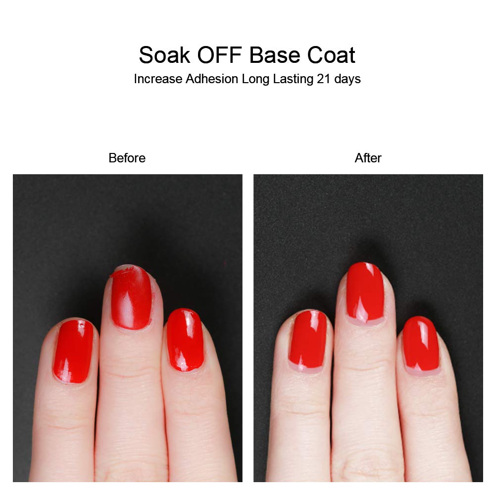 MAYCHAO No Wipe Top Coat and Base Coat Set, 7.3ml 2 Bottles Shine Finish and Long Lasting, Soak Off UV LED Gel Nail Polish for Home DIY and Nail Salon : Beauty