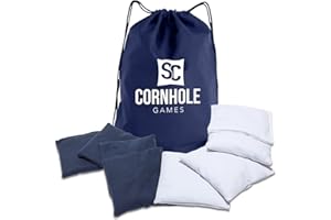SC Cornhole Games Weather Resistant Cornhole Bags (Set of 8) - Professional Regulation Size/Weight (16 oz) - Use on Pro Corn Hole Boards or Bean Bag Toss Sets