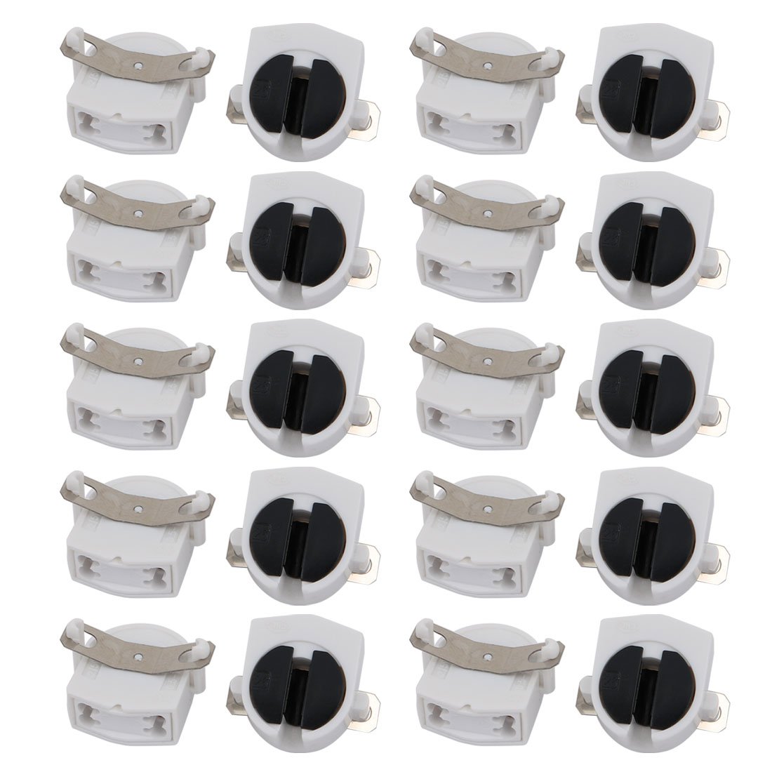 Sourcingmap 20Pcs T5 Fluorescent Light Holder G5 Base Single Head Tombstone Lamp Socket AC 500V 2A for LED Fluorescent Tube