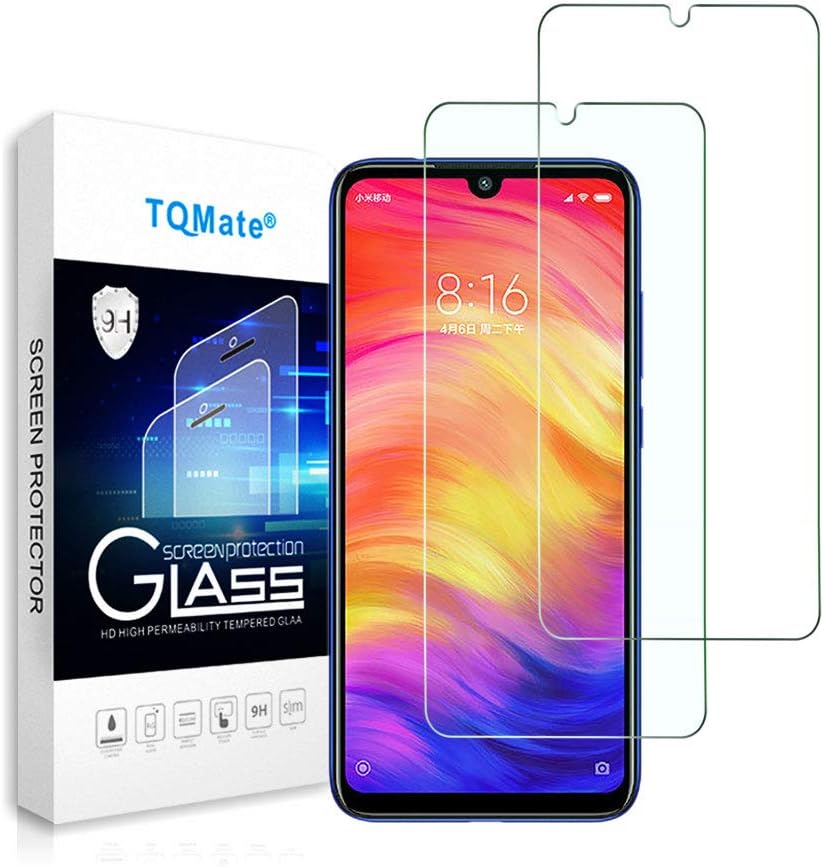 TQmate 2Pack, Screen Protector for Redmi Note 7/Note 7 Pro, Tempered Glass Film Compatible with Xiaomi Redmi Note 7/ Note 7 Pro, Bubble Free