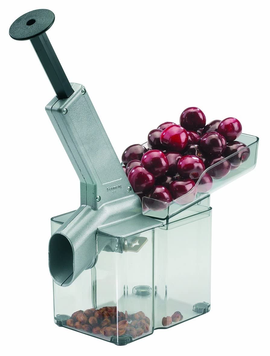 Westmark Cherry Pitter With Chute And Large Core Box, Plastic/Stainless Steel/Aluminium, Kirschomat, Silver/Black/Transparent, 40702260