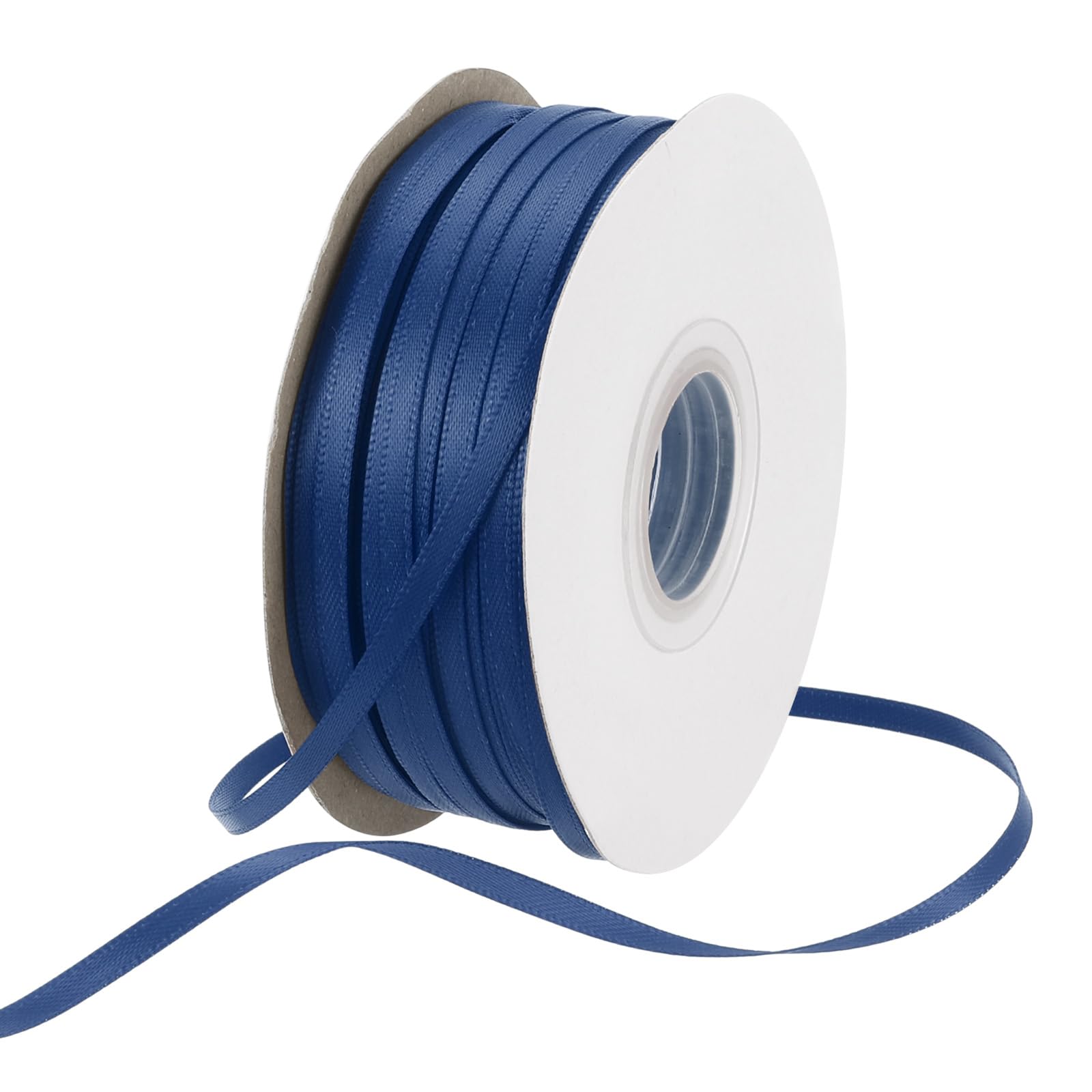 Rebower 3mm Satin Ribbon 91m Thick Double Face Grosgrain Silk Ribbon, [for Gift Wrapping, Hair Bows, Wedding, Cake, Flower] - 100 Yard/300ft/ Navy Blue — image 1