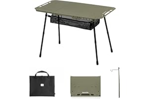 Naturehike Tactical Camping Table with Adjustable Height, Collapsible Table Lightweight with Carry Bag for Camping, Travel expeditions, Hiking, Picnics, BBQs & Beach Trips