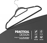 KEPLIN Velvet Hangers 50 Pack Non-Slip with Tie Bar 360° Hook Black view 3