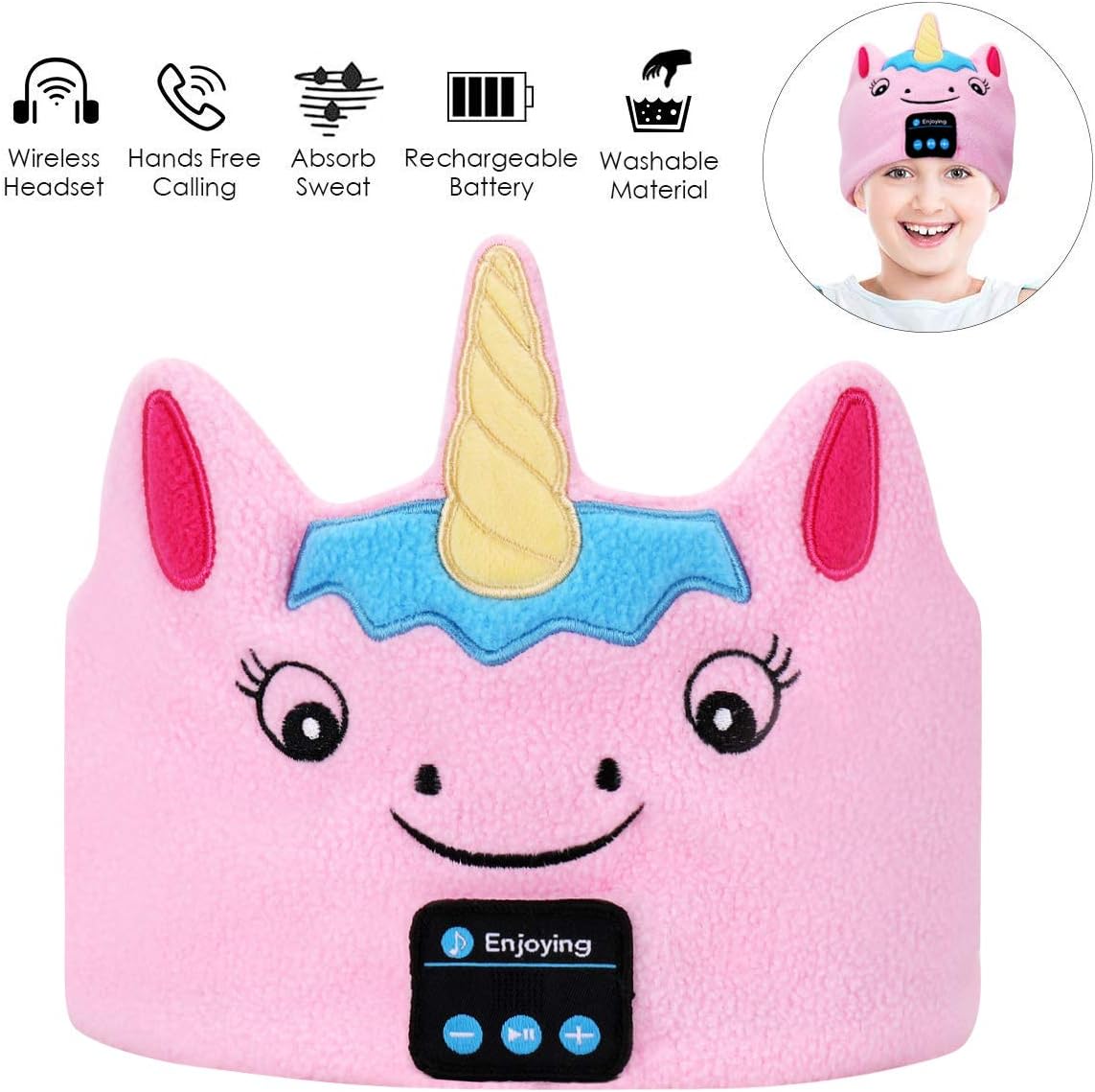 WUMINGLU Kids Headband Headphones, Kids Sleep Headphones Bluetooth