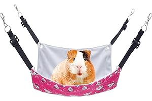 BESNEW Enlarged Guinea Pig Hammock,Summer Guinea Pig Cage Accessories Ferret Rat Waterproof Hanging Hammock for Small Animals Hiding Sleeping,Adjustable Length 13.8x13.8 in