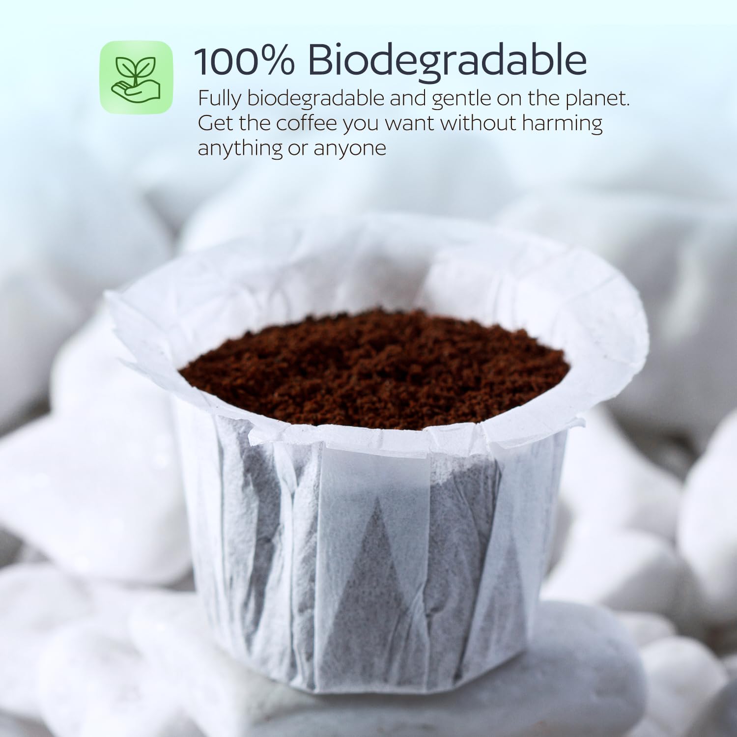 Disposable K Cup Filters, 300 Count Disposable Paper Filters for Keurig Reusable K Cups, White