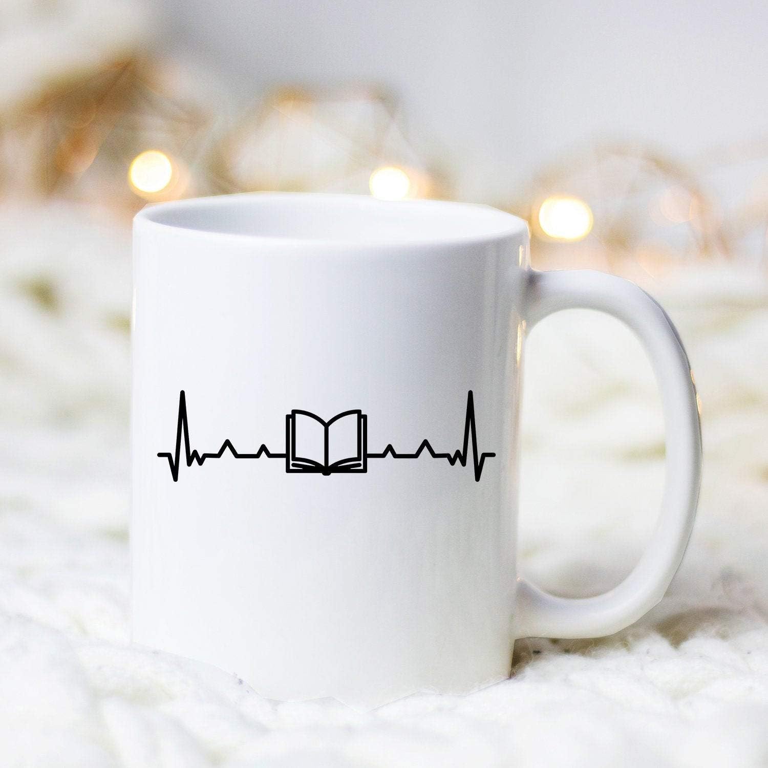 Book Heartbeat Mug Book Mug Book Lover Gift Reading Mug Book Lover Mug