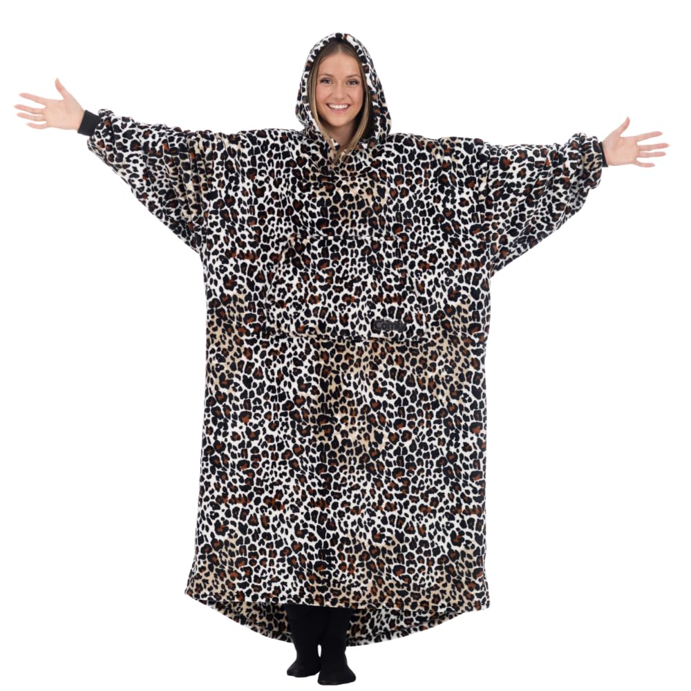 THE COMFY Dream Long | Floor Length Lightweight Microfiber Fleece Wearable Blanket, Oversized Design with Hood and Pocket from Shark Tank, for Women & Men, Warm and Cozy Gifts Image