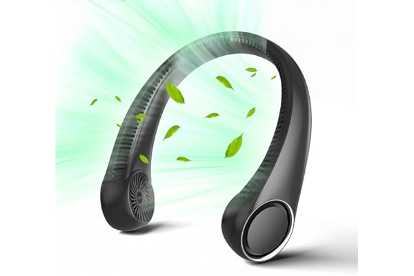 Portable Neck Fan, Hands Free Bladeless Fan, 360° Cooling Personal Fan,Wearable Quiet Fan for Outdoor Indoor, Birthday Gifts 
