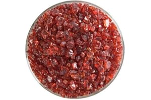 BULLSEYE GLASS CO. 5oz Bullseye Coarse Frit - 90 COE - Garnet Red Transparent Striker