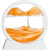 KUILONGT 3D Dynamic Sand Art Liquid Motion 6.97 Inch Khaki Moving Sand Art for Desktop Home Office Decor Relaxing Kinetic Sandscapes with Flowing Design(Khaki)
