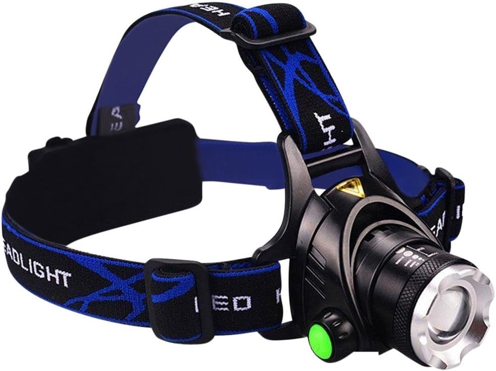 Tech Trio Super Bright LED 1800 Lumens Headlamp with Rechargeable Batteries and Car Charger and AC Charger and USB Cable