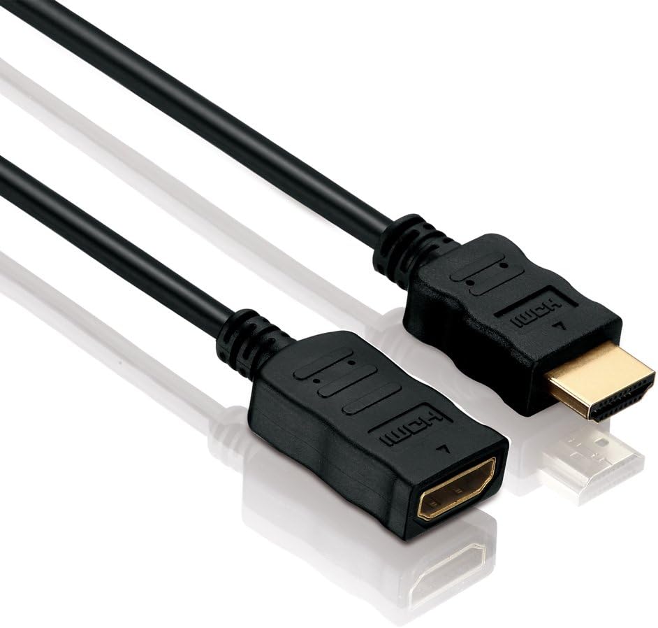 HDSupply X-HC005-XXXE high speed HDMI extension cable with Ethernet, HDMI-A plug (19-pin) to HDMI-A female connector (19-pin)