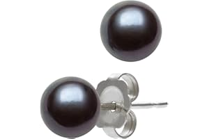 BELACQUA 14K Gold Black Cultured Freshwater Pearl Stud Earrings