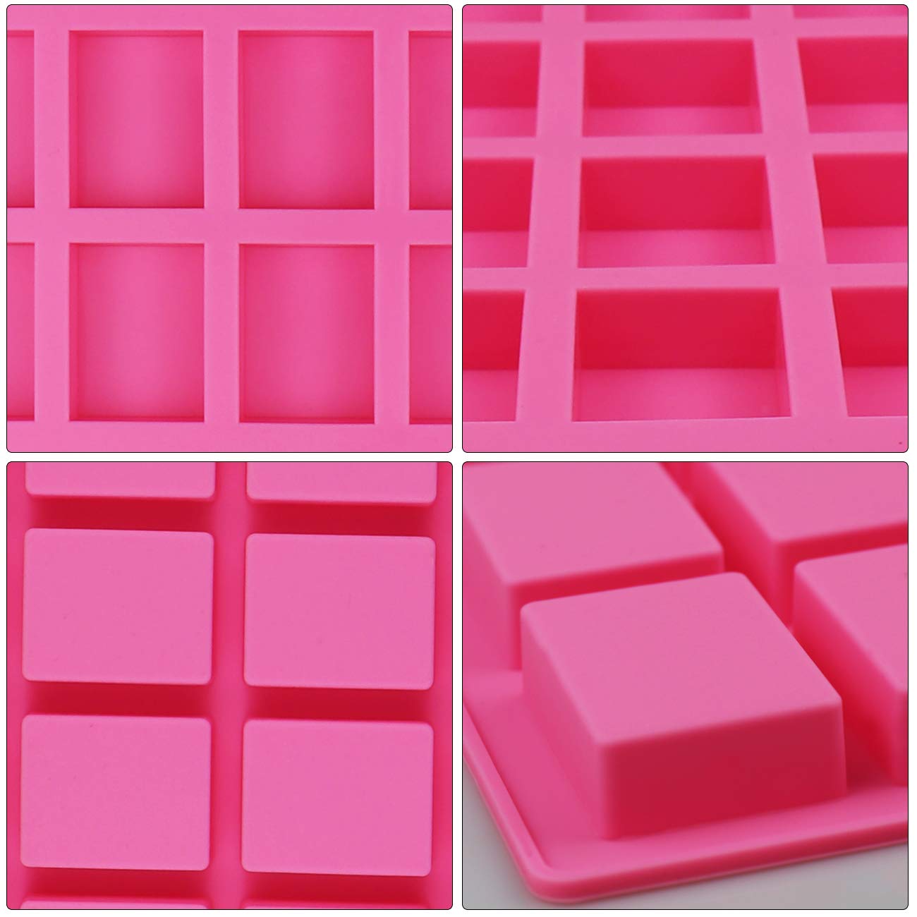 24-Cavity Rectangle Caramel Candy Silicone Molds,Chocolate Truffles Mold,Whiskey Ice Cube Tray,Grid Fondant Mould,Hard Candy Mold Pralines Gummy Jelly Mold