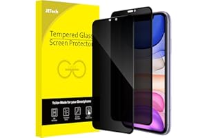 JETech Privacy Full Coverage Screen Protector for iPhone 11/XR 6.1-Inch, Anti-Spy Tempered Glass Film, Edge to Edge Protectio