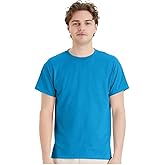 Hanes EcoSmart Crewneck T-Shirt for Men, Soft Cotton Blend, Classic Fit, Durable Everyday Tee, Tear Away Label, Short Sleeve, Lightweight Fabric, Machine Washable, Sustainable, 5XL, Teal