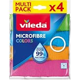 Vileda Microfibre Colors Pack of 4 Multi-Purpose Cleaning Cloths