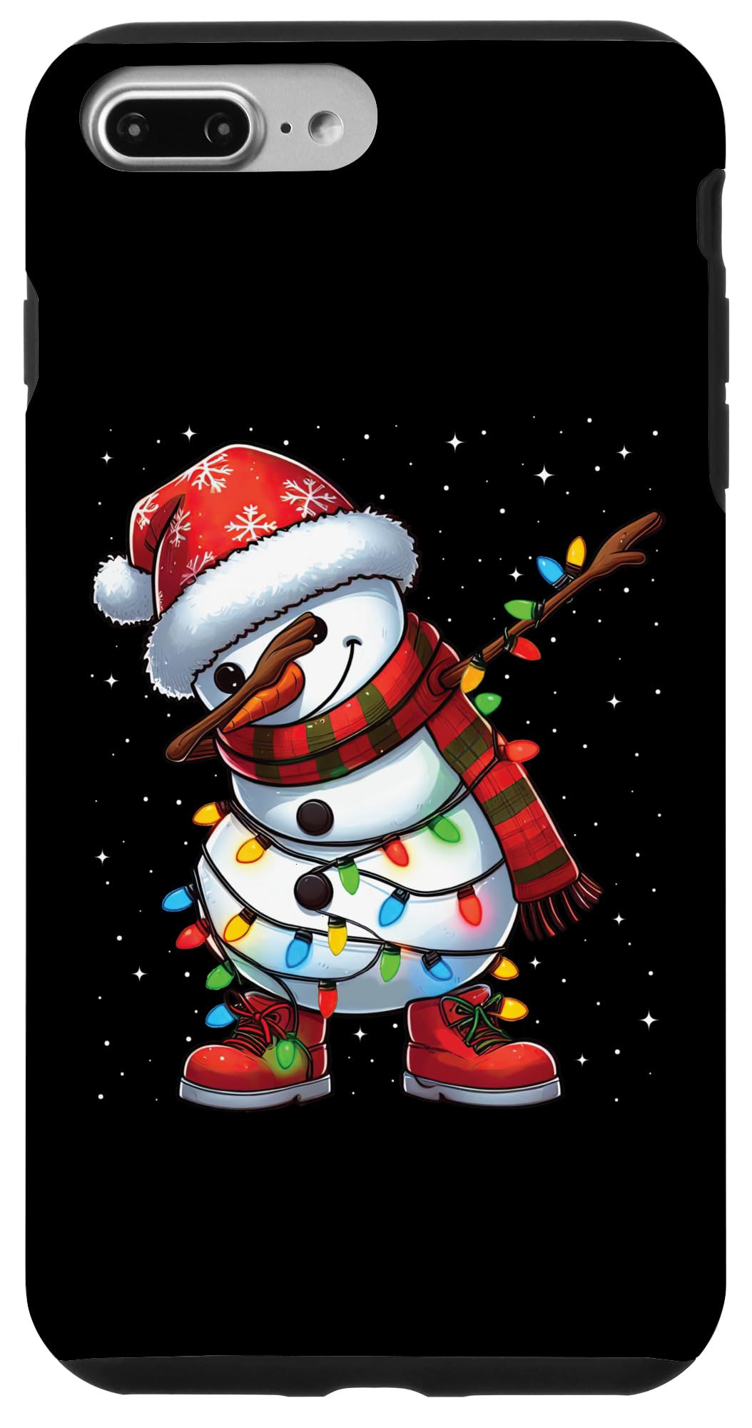 iPhone 7 Plus/8 Plus Dabbing Snowman Christmas Lights Santa Hat Xmas Snow Case