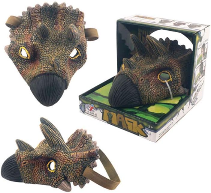 Children's Simulation Dinosaur Mask Model Halloween Whole Toy Dragon Tricorn Mask Animal Toys