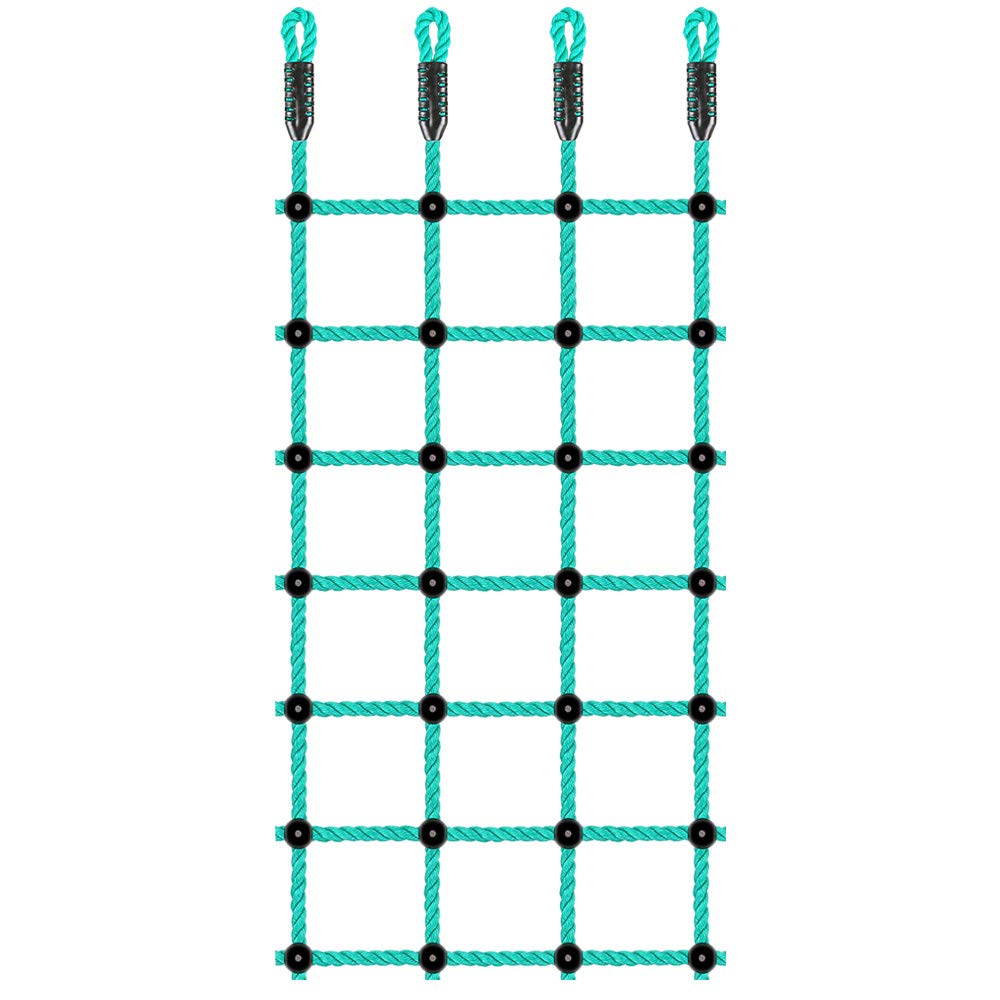 BeneLabel Climbing Cargo Net, 196 x 76cm Climbing Frame Net Kids Webbing Net Rope Ladder Playground Safety Netting for Outdoor Playset/Swing Set/Treehouse Obstacle Course Training, Green — image 1