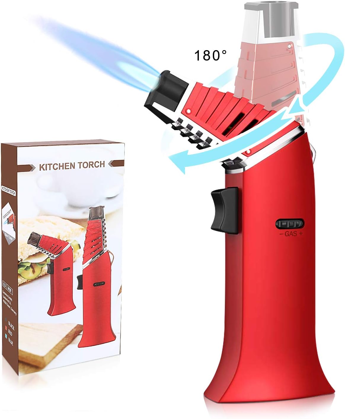 Bearbro Kitchen Blow Torch Lighter,Refillable Cooking Culinary Butane Torch with Safety Lock and Adjustable Flame for DIY Creme Brulee,