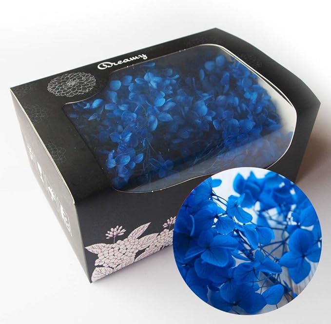 Amazon Co Jp アジサイ ヘッド 青 約ｇ プリザーブドフラワー ブルー D 花材 レジン パーツ クラフト あじさい 青 ハーバリウム用 食品 飲料 お酒