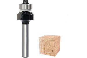 Akylin Roundover Router Bit 1/4 Inch Shank, Radius 1/16" Corner Rounding Edge Forming Cutter, Round Over Beading Router Bit f