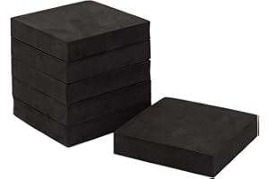Stockroom Plus High Density Eva Foam Blocks for Washer & Dryer - Noise-Reducing Foam Block - Washing Machine Stabilizer - Non-Marking Spacers - 4 x 4 in, 0.8 in Thick, Pack of 6, Black
