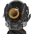 foymi Cyberpunk Mask Helmet Futuristic Mask With infinity mirror lights Techwear mask Cosplay Costume