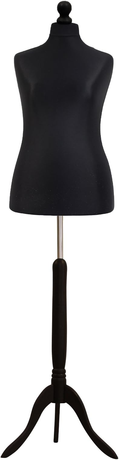 STERLING SILVER LTD Female Tailors Dummy Mannequin Black Size 16/18 Dressmakers Fashion Students Display Bust With A Black Wood Base