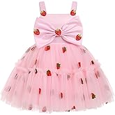 ODASDO Toddler Kids Baby Girls Bowknot Spaghetti Straps Tutu Tulle Princess Birthday Party Pageant Dresses