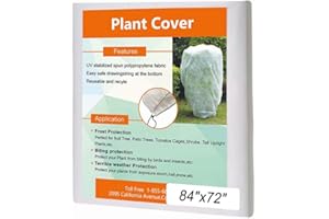 Agfabric Warm Worth Frost Blanket - 0.95 oz 84"x 72" Shrub Jacket, Rectangle Plant Cover for Frost Protection