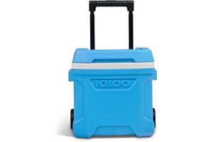 Igloo Profile II 16 Qt Roller Cooler | Insulated Wheeled Ice Chest | Carolina Blue