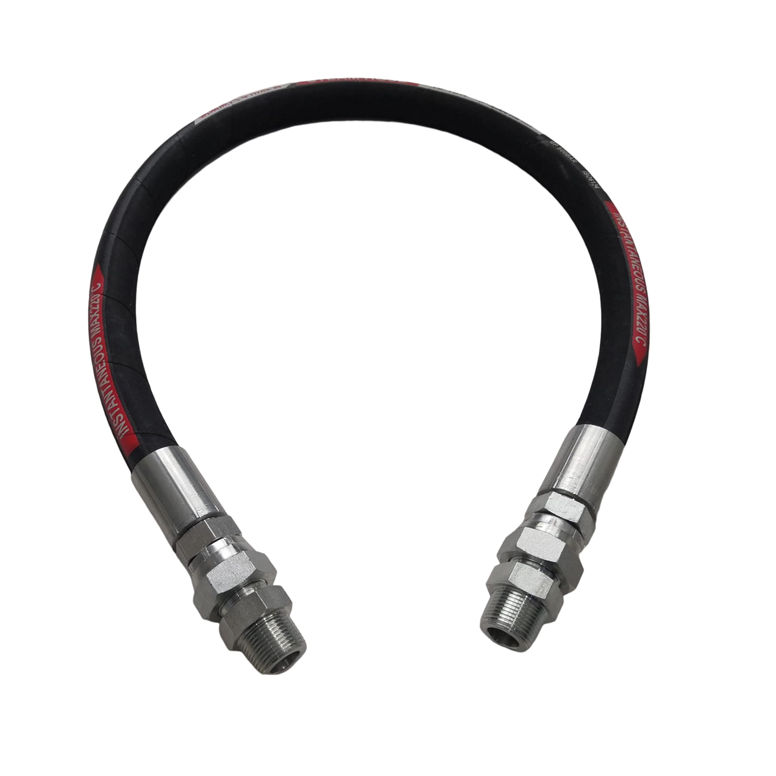 Photo 1 of Upgraded Compressor Jumper Hose, High-Temperature 320°F, 3/4" x 40"Length, 3/4" NPT Male Connector, Both Sides Fittings Rotate Freely, 700 PSI