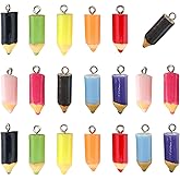 Honbay 20pcs Colorful Resin Pencil Charms Pendant for Earrings, Bracelets, Necklaces, Jewelry Making, DIY Crafts