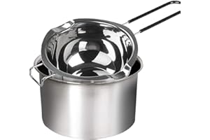 2-Pack Stainless Steel Double Boiler, Heat-Resistant Handle for, Cheese, Caramel and - Steel Melting Pot, 2 Cup Capacity, Uni