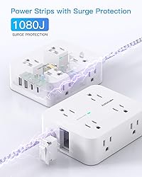 PD 30W USB C Power Strip Surge Protecor, HANYCONY 8