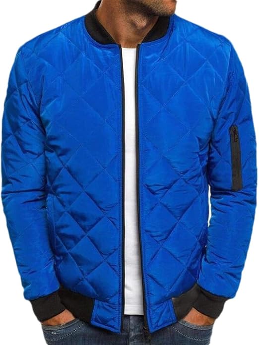 Herren Bomberjacke Gesteppt - Leichte Winterjacke Mit Rippenbündchen
