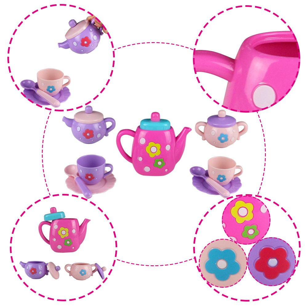 Tea Set Toy Teapot Pretend Role Play Food Kitchen Game for Kids Children 3 4 5 6 Year Old