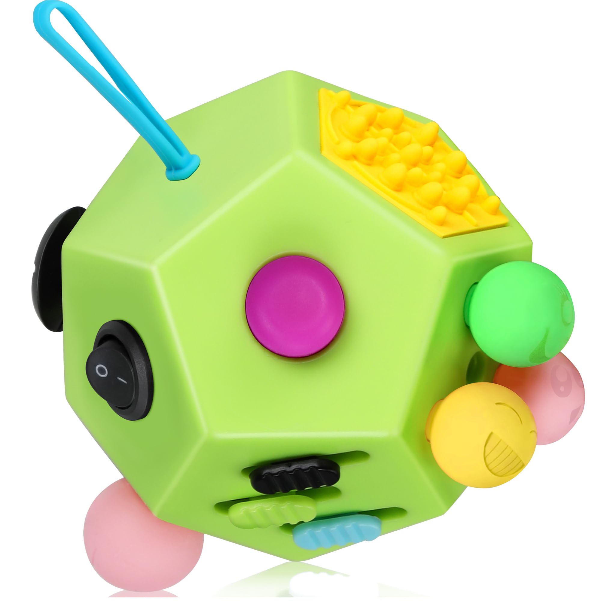 VCOSTORE Fidget Cube for Kids Adults, Fidget Toys for Anxiety, Cube Fidgets Toy Anti Stress Autism OCD ADHD, 12 Sided Sensory Toys for Adult Girls Boys Teens