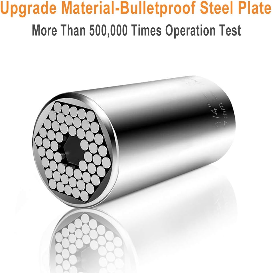 Universal Socket, Upgraded Universal Socket Wrench 7Mm-19Mm Universal Socket Tool Sets, Universal Socket Grip With Power Drill Adapter Best Gift For Men, Dad, Boyfriend, Husband, Diy Handyman (1) - - 
