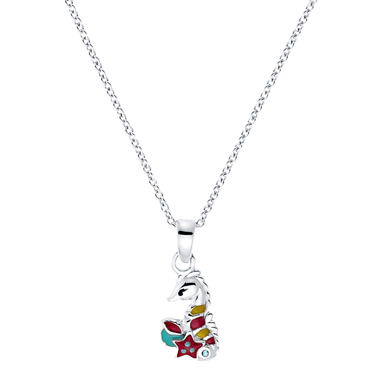 Prinzessin Lillifee , Girls’ Silver Cubic Zirconia Chain Necklace, Multicolor, 35+3-2031161
